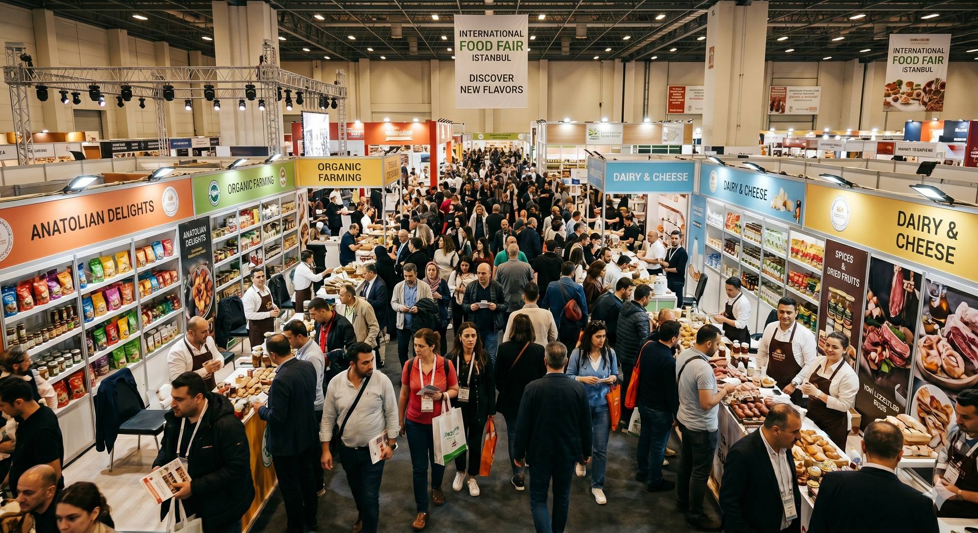 Manufacturers and buyers at an international trade fair
